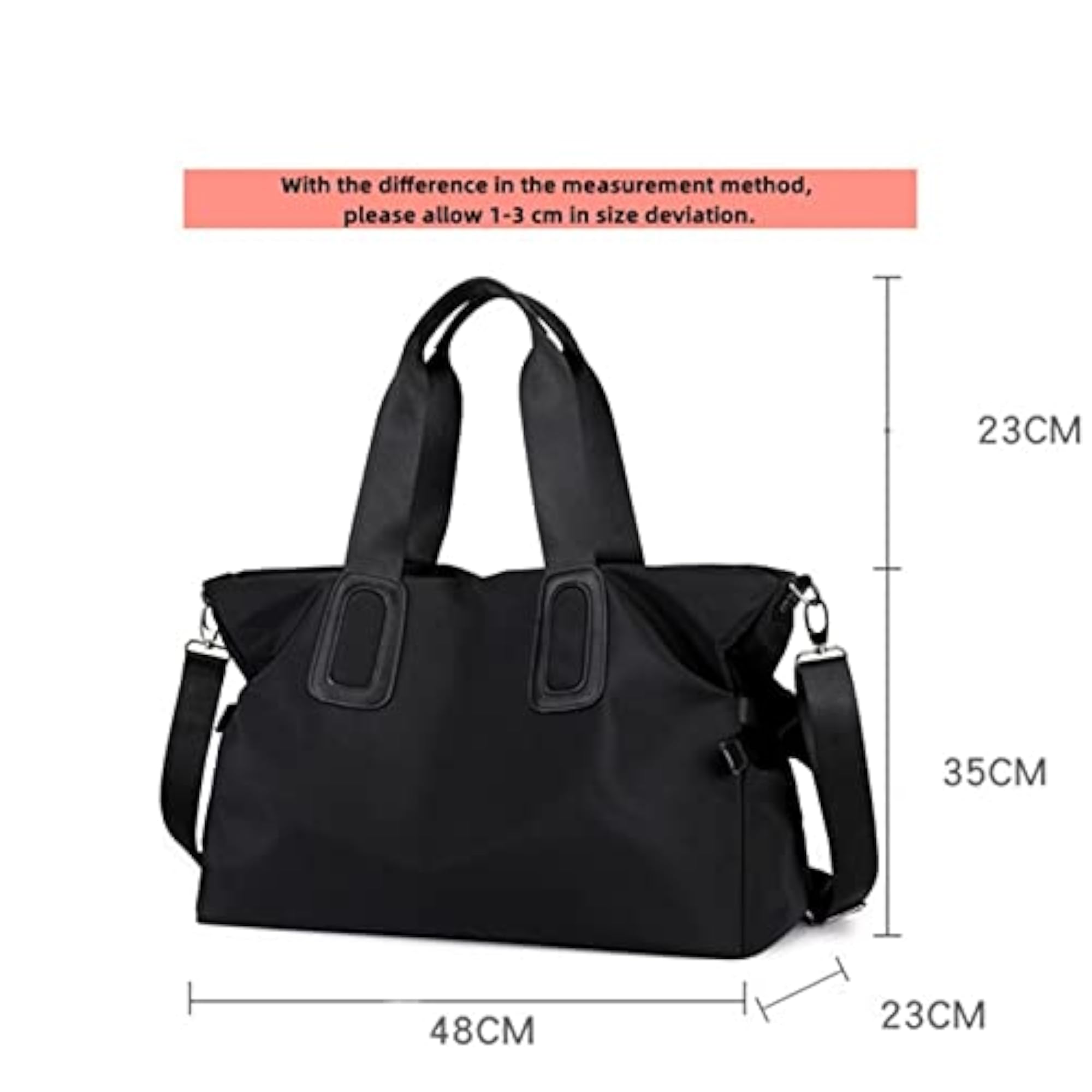 Solid Color Oxford Cloth Shoulder Travel Tote Bag